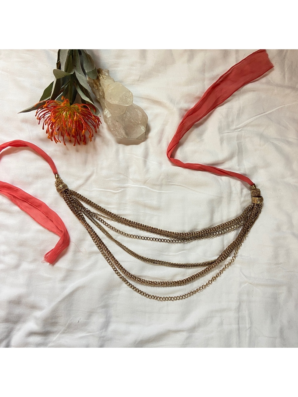 Boho Festival Gold Belt Waist chain Renaissance Multi-Chain Necklace